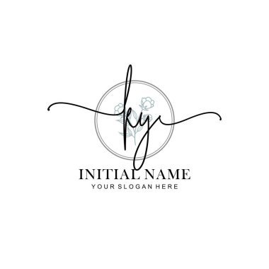 KY harfli Çiçek Monogram Logoları