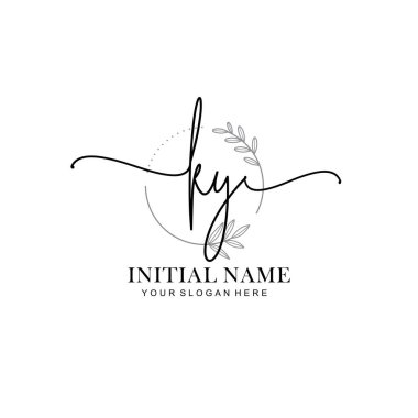 KY harfli Çiçek Monogram Logoları