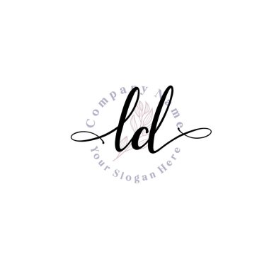 LD harfli Çiçek Monogram Logoları