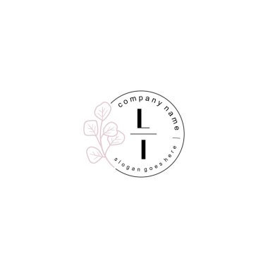 Zarif Çiçek Baş Logosu Tasarımı, LI Monogram Markalaştırma Konsepti