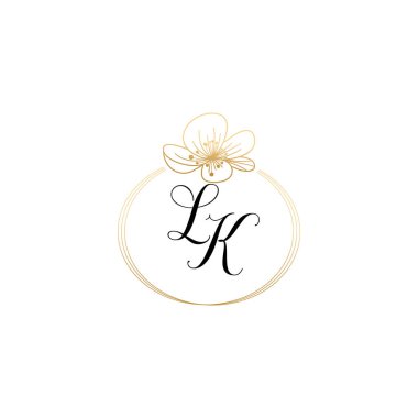 İlk LK ile Botanik Monogram Logoları