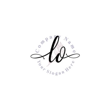 LO Baş harfli Çiçek Monogram Logoları