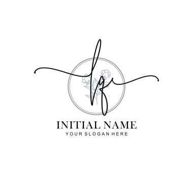LQ Baş harfli Çiçek Monogram Logoları