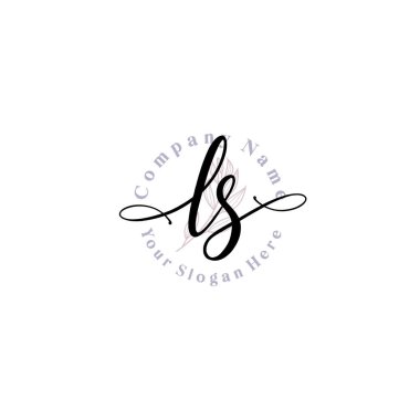 LS Baş harfli Çiçek Monogram Logoları