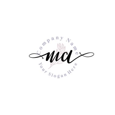 MA Baş harfli Çiçek Monogram Logoları