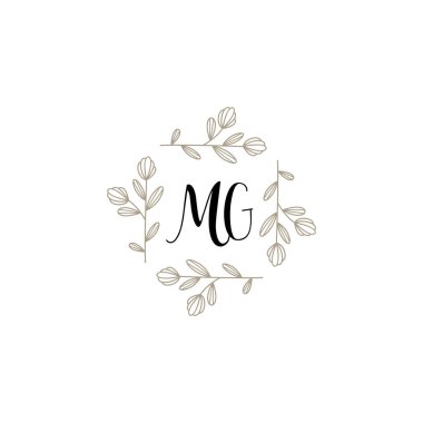 İlk MG ile Botanik Monogram Logoları