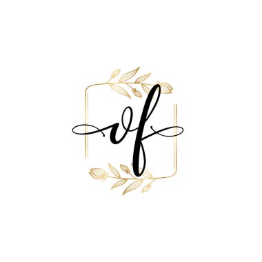 Baş harfleri ile Çiçek Monogram Logoları