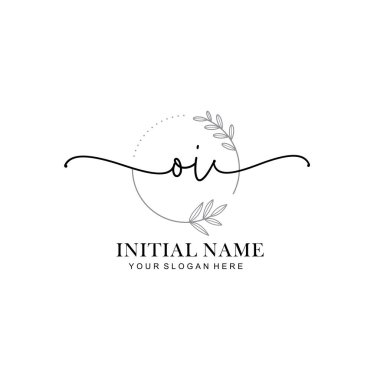 OI harfli Çiçek Monogram Logoları