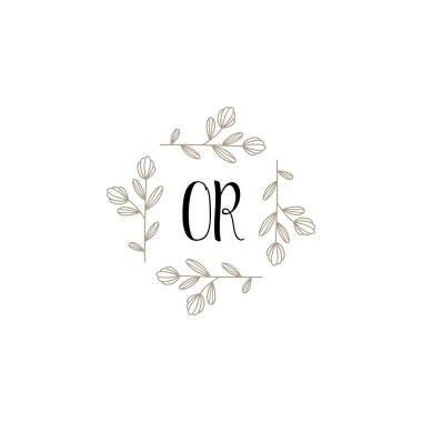 Baş harfli botanik monogram logoları