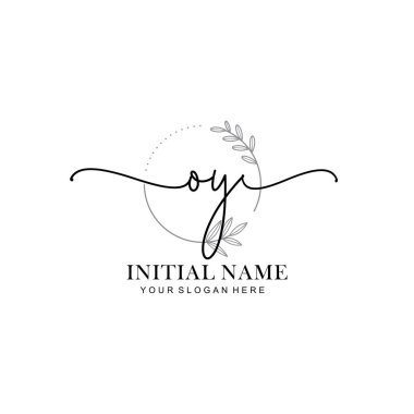 OY harfli Çiçek Monogram Logoları