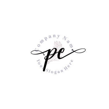 Beden Eğitimi Baş harfli Çiçek Monogram Logoları