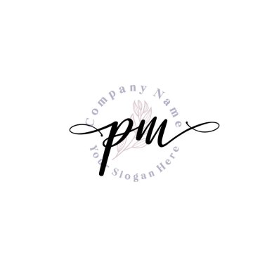 Baş harfli Çiçek Monogram Logoları