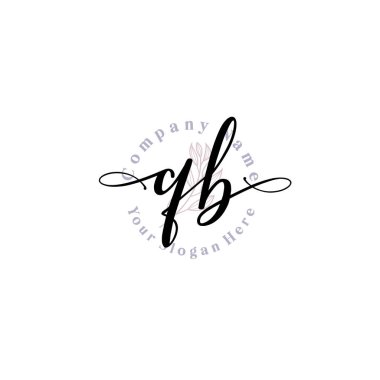 QB Baş harfli Çiçek Monogram Logoları