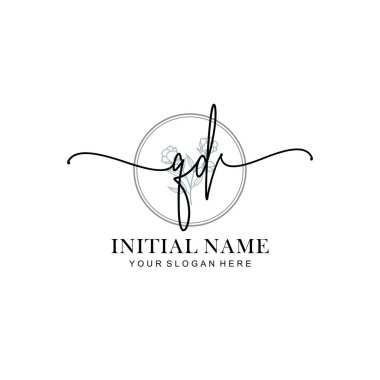 QD harfli Çiçek Monogram Logoları