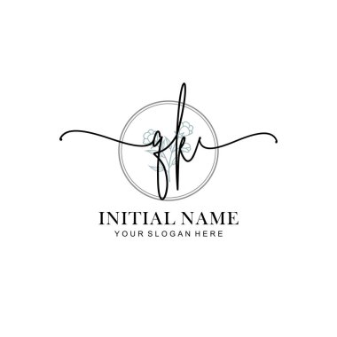 QK Baş harfli Çiçek Monogram Logoları