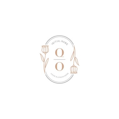 Başlangıç QO 'lu Botanik Monogram Logoları