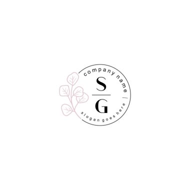 Zarif Çiçek Baş Logosu Tasarımı, SG Monogram Markalaştırma Konsepti
