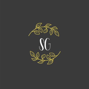 Baş harfleri SG olan Botanik Monogram Logoları