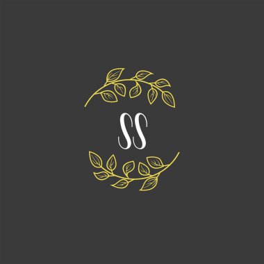 Baş harfleri SS olan Botanik Monogram Logoları