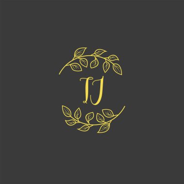 Baş harfleri TJ olan Botanik Monogram Logoları