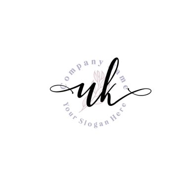 İngiltere Baş harfli Çiçek Monogram Logoları