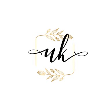 İngiltere Baş harfli Çiçek Monogram Logoları