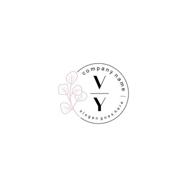 Zarif Çiçek Baş Logosu Tasarımı, VY Monogram Markalaştırma Konsepti