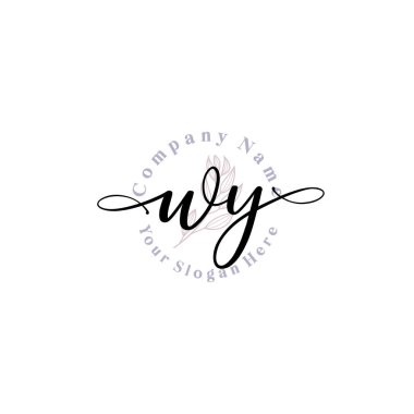 WY harfli Çiçek Monogram Logoları