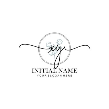 XY harfli Çiçek Monogram Logoları