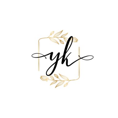 YK harfli Çiçek Monogram Logoları