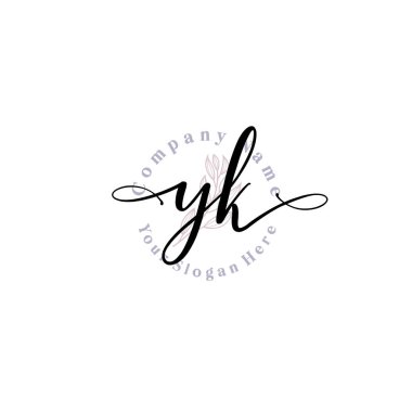 YK harfli Çiçek Monogram Logoları
