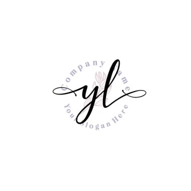 YL harfli Çiçek Monogram Logoları