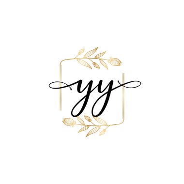 Y harfli Çiçek Monogram Logoları