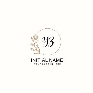 Zarif Çiçek Baş Logosu Tasarımı, YZ Monogram Markalaşma Konsepti
