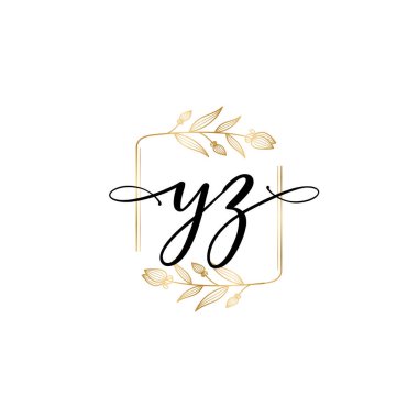 YZ harfli Çiçek Monogram Logoları