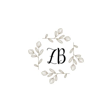 Baş harfi ZB olan Botanik Monogram Logoları