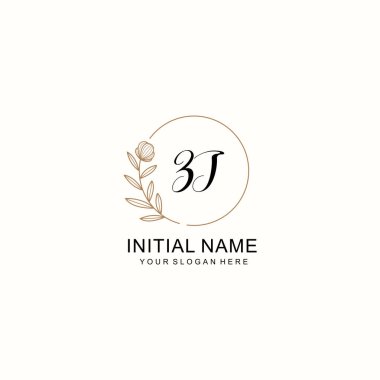 Zarif Çiçek Baş Logosu Tasarımı, ZJ Monogram Markalaşma Konsepti