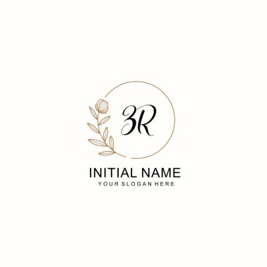 Zarif Çiçek Baş Logosu Tasarımı, ZR Monogram Markalaşma Konsepti