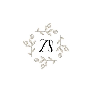 Baş harfi Z olan Botanik Monogram Logoları