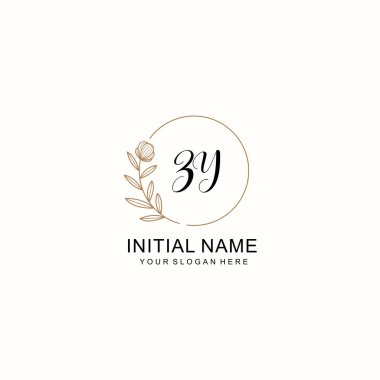 Zarif Çiçek Baş Logosu Tasarımı, ZY Monogram Markalaşma Konsepti