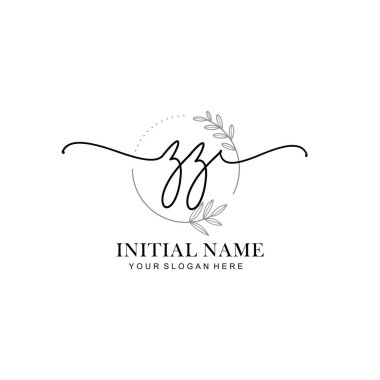 ZZ harfli Çiçek Monogram Logoları