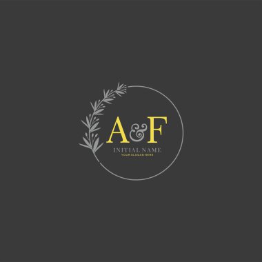 Botanik Elementlerle AF İlk Logo Şablonları