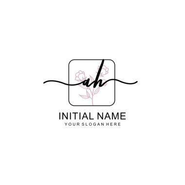 Marka ve Kimlik için Güzellik Çiçeği AH İlk Logoları