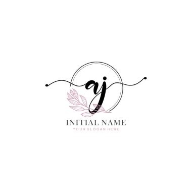 Marka ve Kimlik için Güzellik Çiçeği AJ İlk Logoları