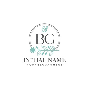 Botanik Elementlerle BG İlk Logo Şablonları