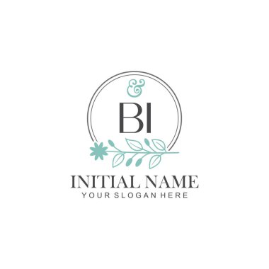 Botanik Elementli BI İlk Logo Şablonları