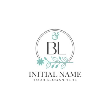 Botanik Elementlerle BL İlk Logo Şablonları