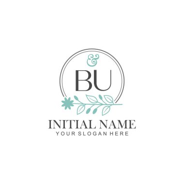 Botanik Elementlerle BU İlk Logo Şablonları