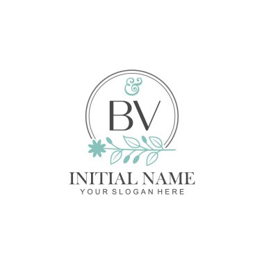 Botanik Elementlerle BV İlk Logo Şablonları