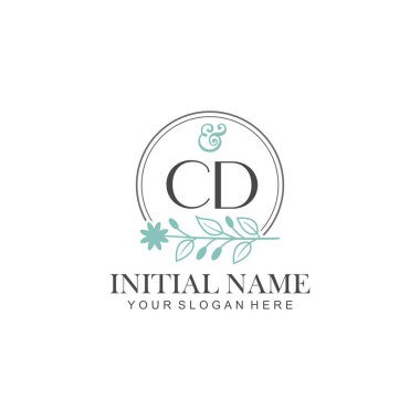 Botanik Elementlerle CD İlk Logo Şablonları